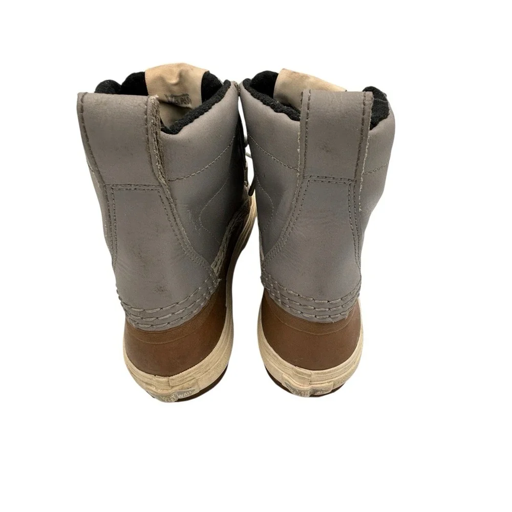 Vans Standard Mid Snow MTE Waterproof US Gray/Tan Leather Boots Mens 6.5 Women 8